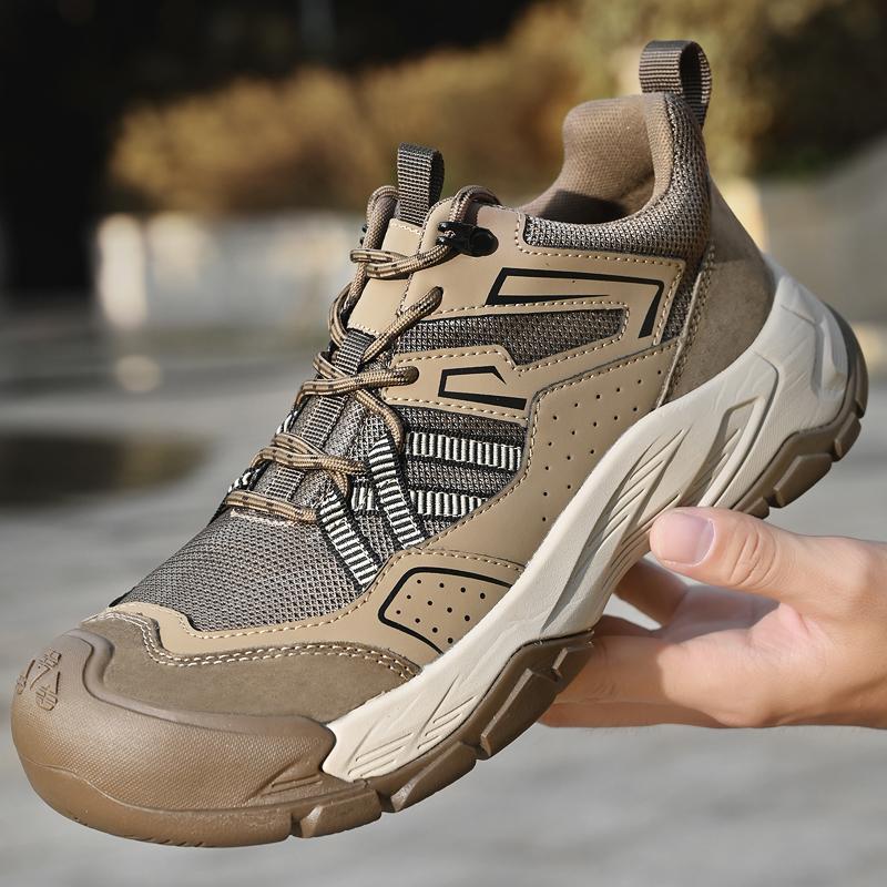 Fashion Classic Outdoor Men Sports Shoes Lace-Up Real Leather Sneakers Non-slip Walk Shoes High Quality Flats Handmade Male Treking Shoe