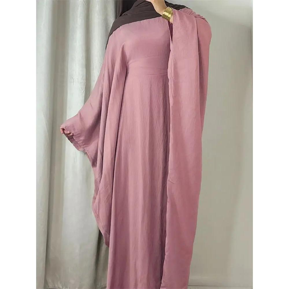 Ramadan Eid Weiche Crepe Khimar Batwing Abaya Dubai Islam Muslim Modest Afrikanische Kleider für Frauen Kaftan Kebaya Robe Femme Musulma