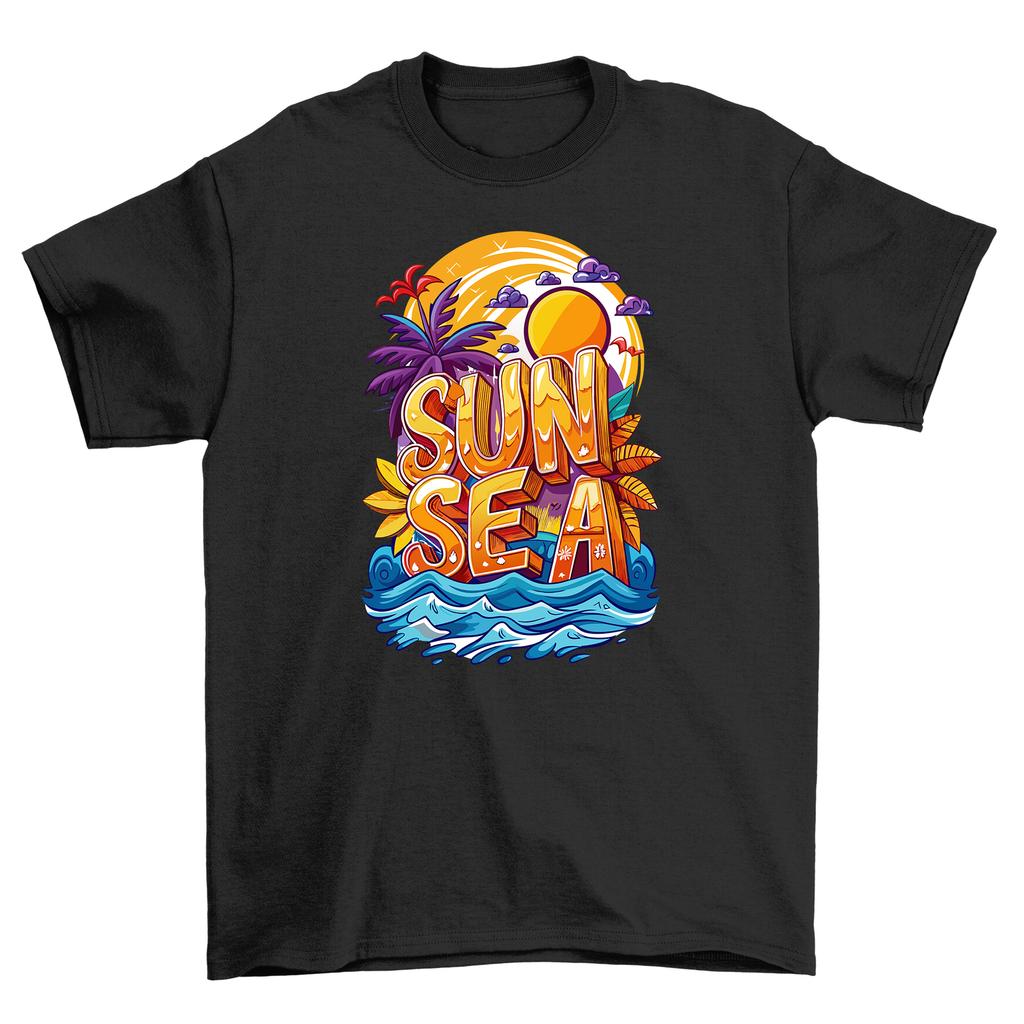 Summer_47'' T-Shirt Mens Womens Tees Top: Sun, Sea, and Palm Trees - Funny Summer feel! Unisex Cotton
