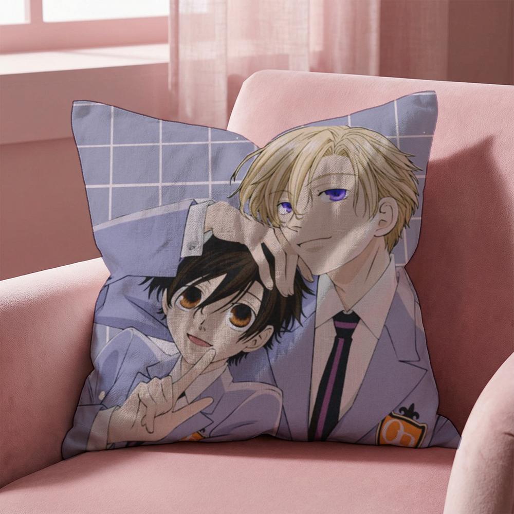 O-Ouran High School ANIME Cushion Cover Multi-Scene Pillow Cover for Home & Car - Reversible, Soft & Durable for Daily Use