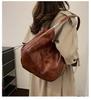 2026 European & American Retro Soft Leather Large-Capacity Tote Handbag