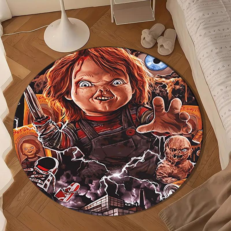 Chucky's Halloween Horror Round Rug for Livingroom,Bedroom, Palyroom, Chair Rug, Area rug, Circle Carpet, Large Size Fan Christmas gift