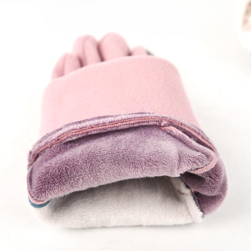 Velvet Gloves for Women In Autumn and Winter Warm and Non Slip Touch Screen Korean Version of Outdoor Cycling Gloves  Driving and Cycling Rider