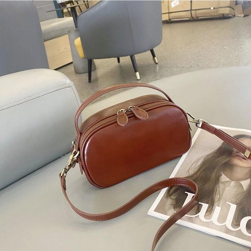 Luxury Women's Genuine Leather Crossbody Handbag - Versatile Mini Cowhide Design