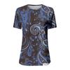 Women's Summer Casual Fashion Cotton Linen Printed Women's Short Sleeve Shirt Tops