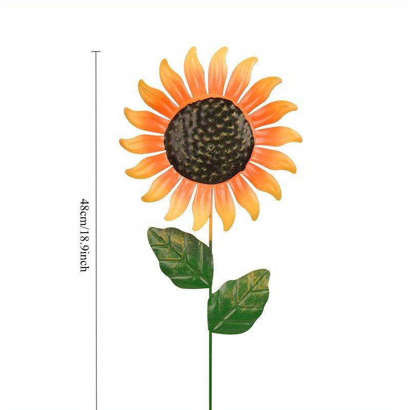 1 Stück Outdoor Garten Dekorative Ornamente Metall Eisen Sonnenblume Sonnenblume Bodenstecker