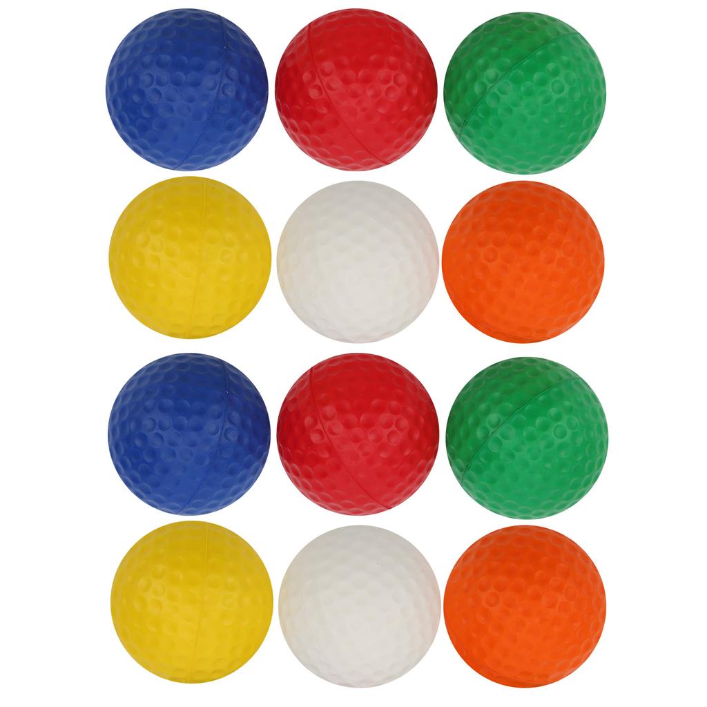 12 Stück Golf PU Ball Schwamm Schaumstoffball Zubehör Weiß Rot Orange Gelb Grün Blau