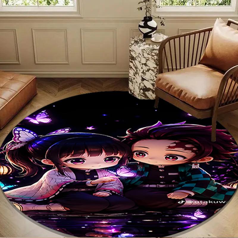 Dark Fantasy Heroes De-mon Round mat Home Decor, Chair rug For livingroom,Bedroom, doormat home decor Birthday Gift Christmas Gifts
