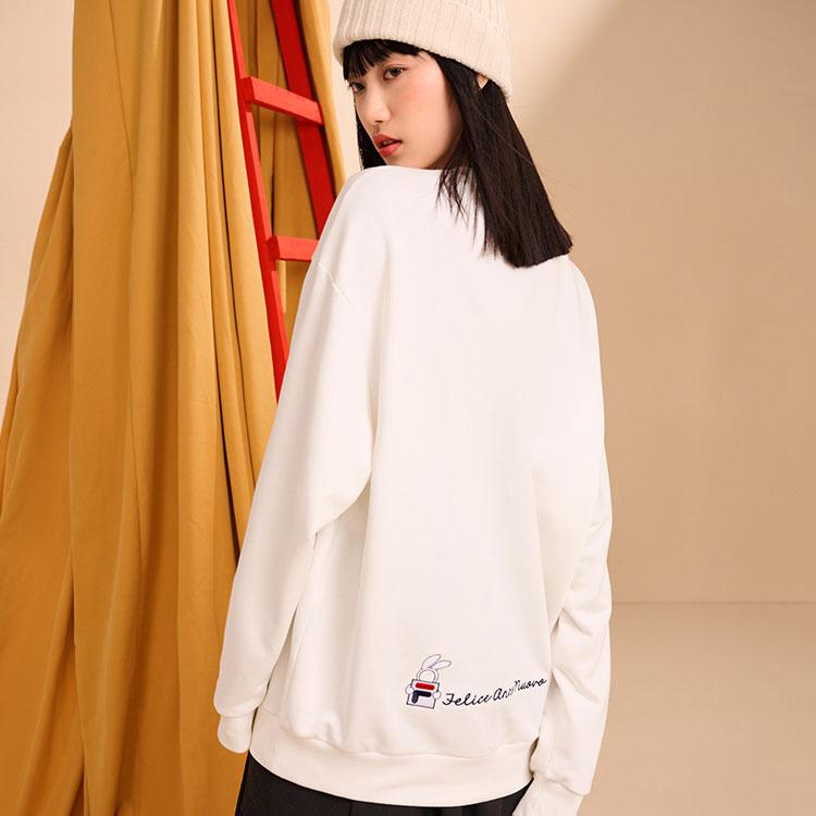 New FILA Sweatshirt Unisex Cloud White F11U319207F-WT
