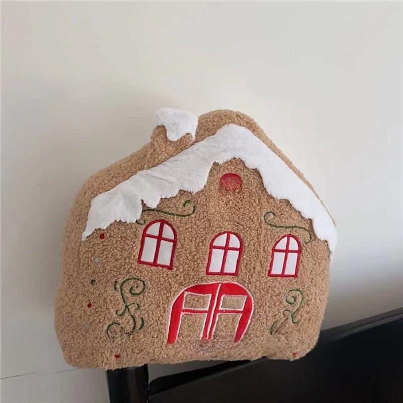 Christmas House Shape Plush Toy Doll Bedroom Dormitory Headrest Cartoon Gift