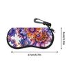 2D-Bohemian Floral Pattern Zipper Sunglasses Case, Protective Eyewear Container with Artistic Flower Print, Portable Spectacles Holder for Travel Home