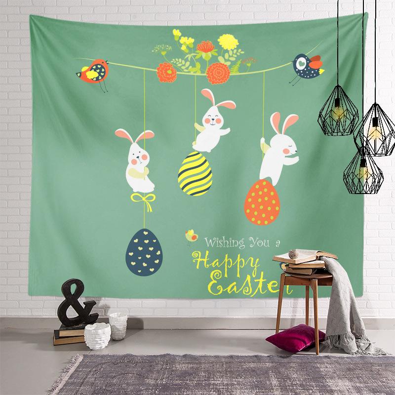 Home Decoration Easter Series of Easter Egg Printing Polyester Tapery Tapestry Is Suitable for Bedroom Living Room Tapiz