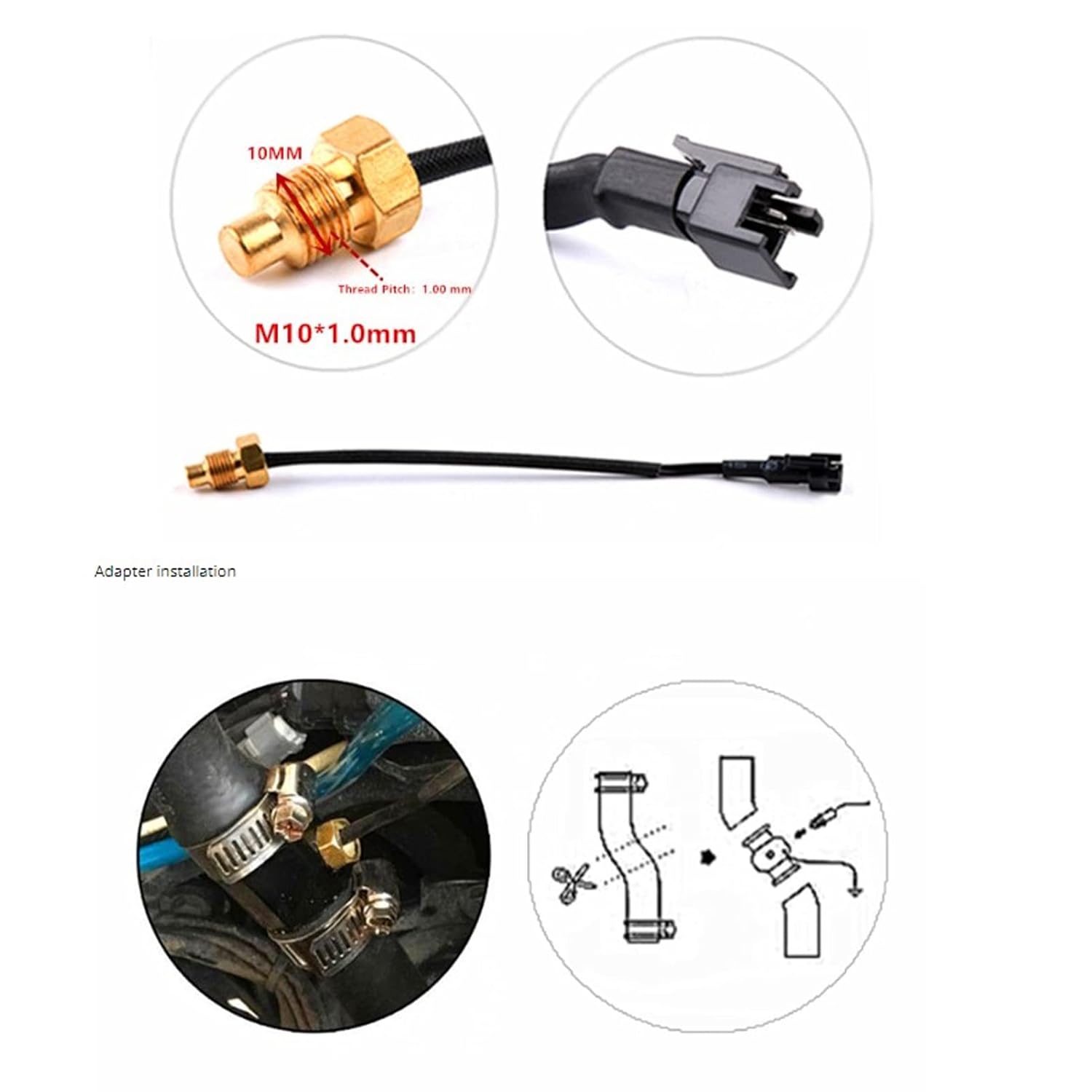 

Water Temperature Meter, Motorcycle Water Temperature Gauge, DC12V Digital Thermometer Instrument for Motorcycles, Ultra Thin LCD Display with