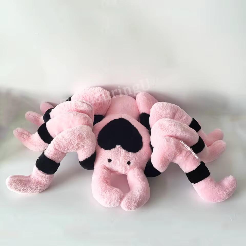 Neue 110cm Vogelspinnen Plüschtier Puppe Spielzeug Schwarze Rosa Spinne Plüschpuppe Cartoon Spinnenpuppen Kissen Geburtstagsgeschenke white