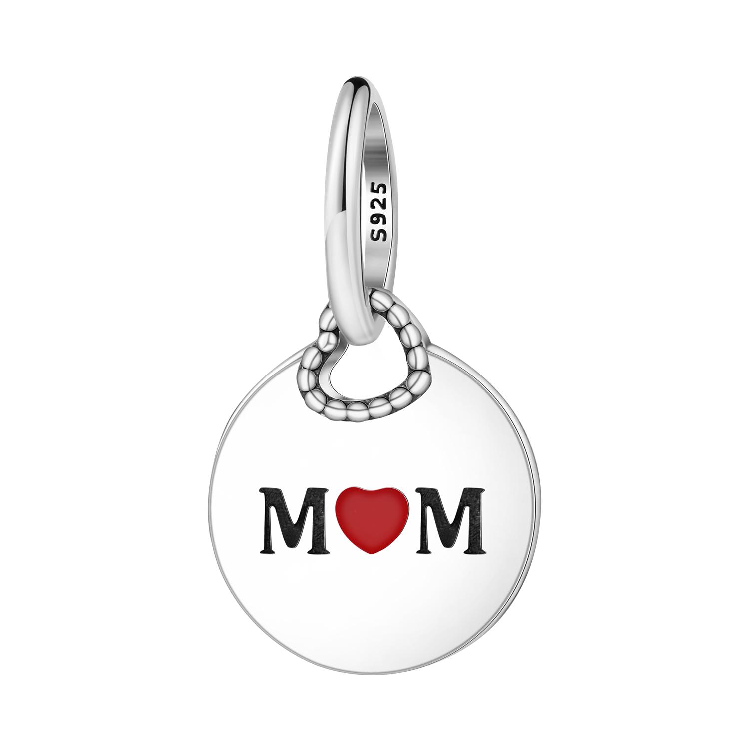 

PANPOKI 925 Silver Simple Family MOM Charms Beads Pendant Fit DIY Bracelet Necklace Jewelry Souvenir Gifts