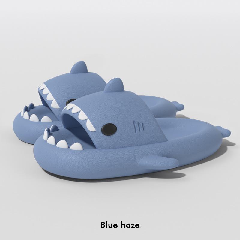 

2nd Gen Shark Slippers - 4cm Thick Non-Slip Tiger Claw Sole, Cute Cartoon Design, Soft and Comfortable for Couples, Perfect for Summer 38-39