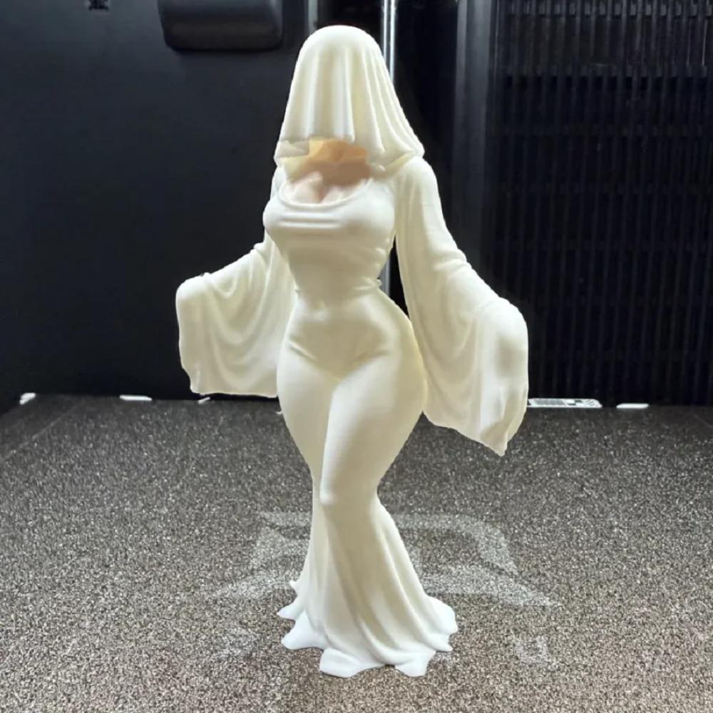 A 12cm ghost ornament, 3D printed white dress ghost decoration, funny Halloween indoor and outdoor decoration