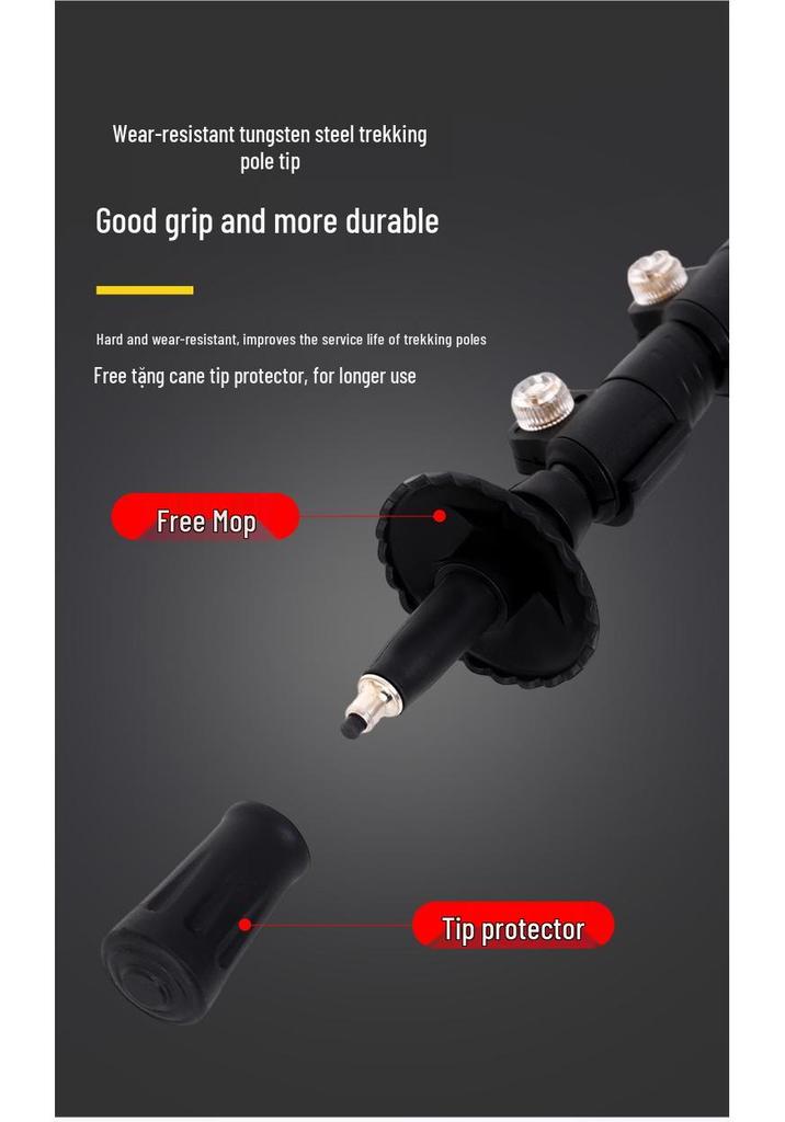 Yunxiang High-Strength Aluminum Telescopic Hiking Pole with Snap Buckle for Men and Women - Professional Anti-Slip Climbing Gear