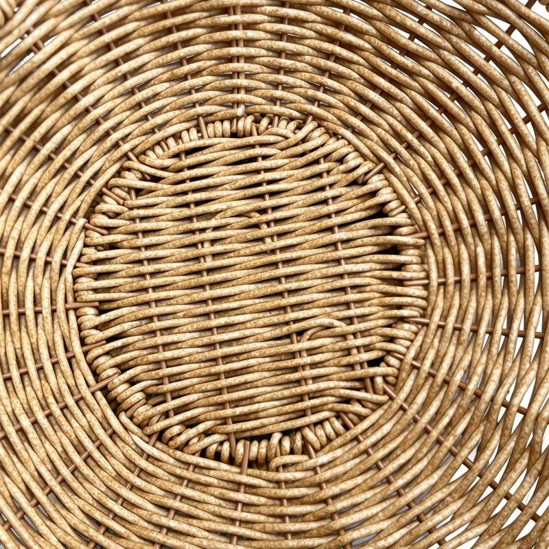 Handwoven Scalloped Edge Woven Basket Shallow Fruit Snack Bowl for Tabletop Organizer Home Decor Living Room Kitchen Storage