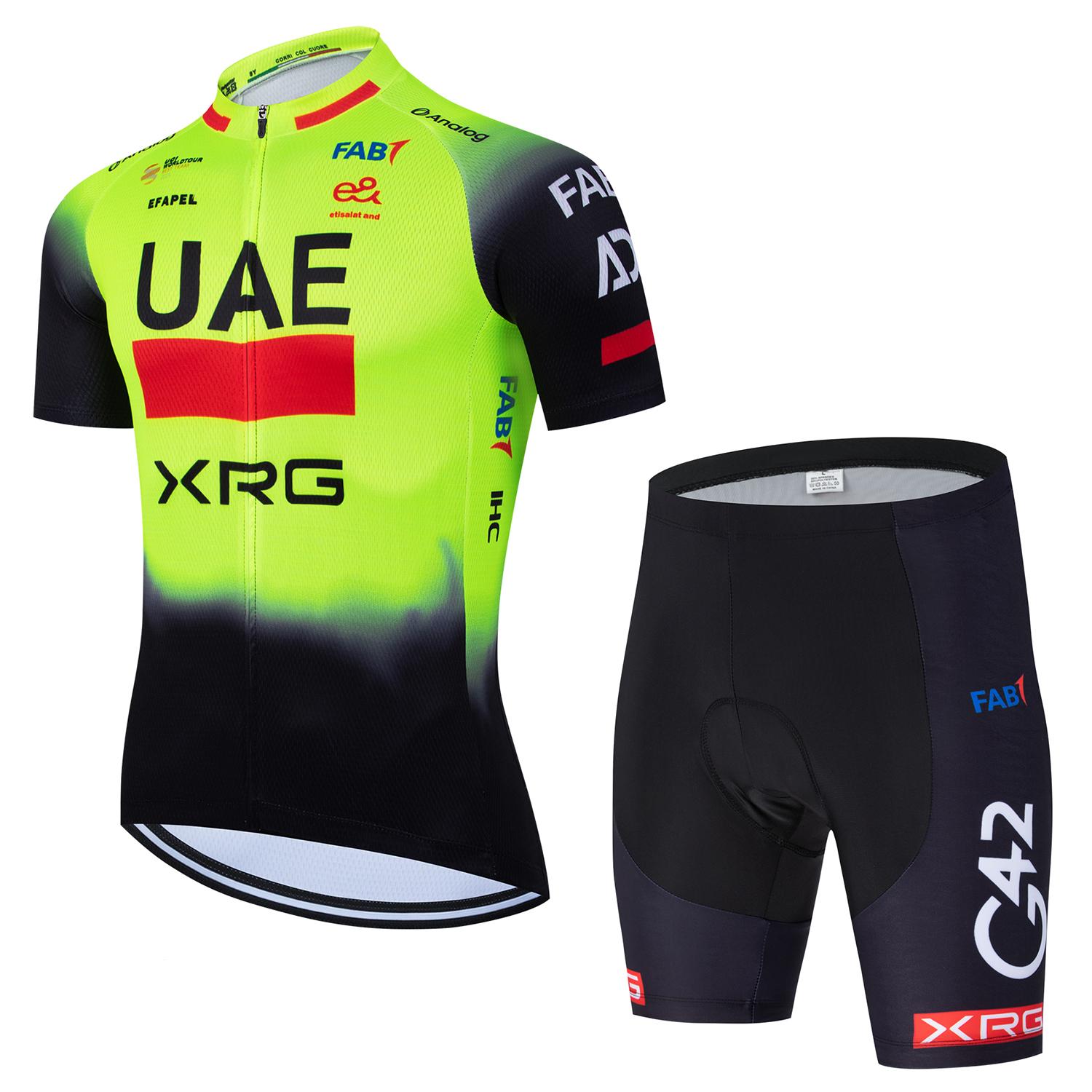 

New 2026 Summer Cycling Jersey UAE Team Pro Bike Tshirt Shorts Set Men Women Ropa Ciclismo Quick Dry Bicycle Jersey Clothing S