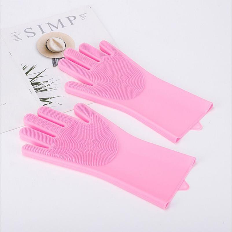 Pet cleaning supplies silicone hair removal gloves bathing gloves durable wear-resistant waterproof rubber gloves