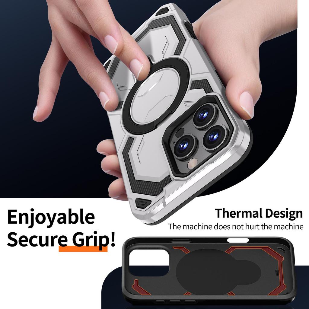 Warrior Anti-Drop Magnetic Case for iPhone 17 Pro Max: Heat Dissipation Armor Protective Cover