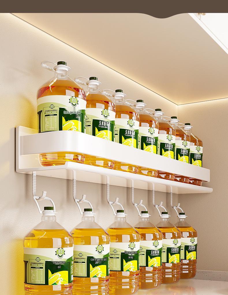 Wall-Mounted Punch-Free Kitchen Spice Rack & Shelf Organizer