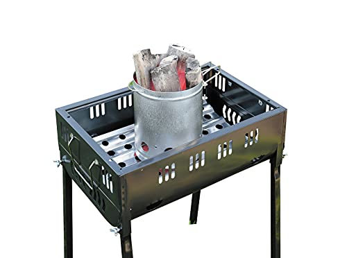 Captain Stag UG-3295 Barbecue Fire Starter for Fire Extinguisher, Product Size: Approx. 160mm Outer Diameter x 200mm Height (Main Unit Only), Silver