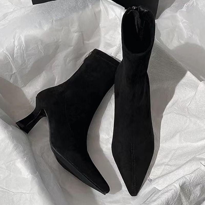 Fashion Women Ankle Boots High Heels Fashion Elegant Shoes for Woman Pointed Toe Designer Pumps Winter 2025 New Luxury Sexy Mujer Botas