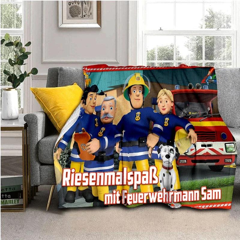Fireman Sam Throws Blankets Kids Super Soft Warm Cartoon Flannel Blanket for Travel Bedding Couch Sofa Bed Blanket For Gifts