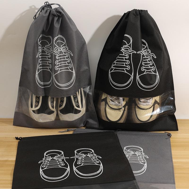 Travel Non-Woven Cloth Shoe Bags Portable Shoe Storage Drawstring Bag Waterproof Dustproof Classified Hanging Pouches Organizer