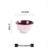ZISIZ Retro Embossed Ceramic Rice Bowl Set
