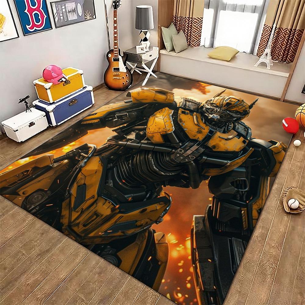 Bumblebee Battle Armor Rectangular Rug Durable Easyclean Carpet For Hallway Balcony Study Home Party Decor Halloween Gift