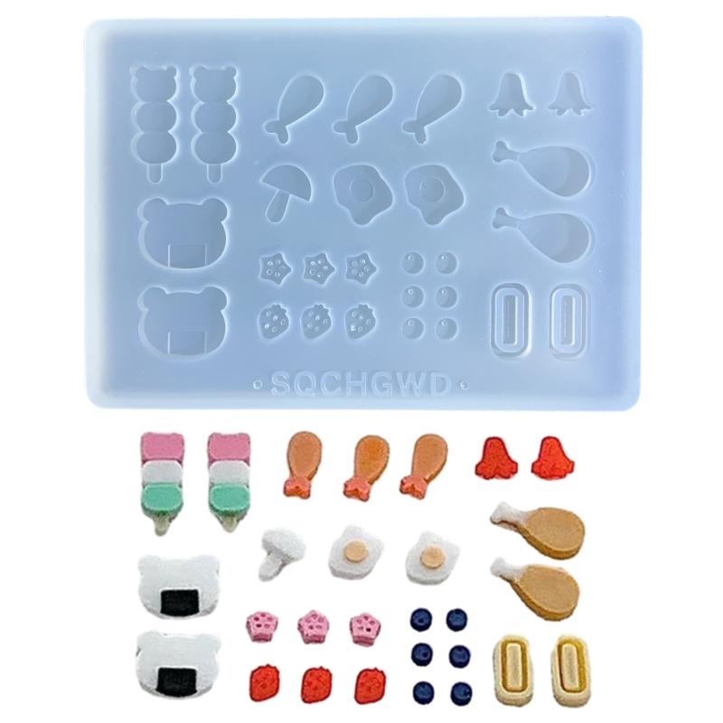 Antihaft-Silikonform Leckeres Essen-Themen-Gießform Vielseitige Backformen für Kuchen/Schokolade/Kekse/Süßigkeiten