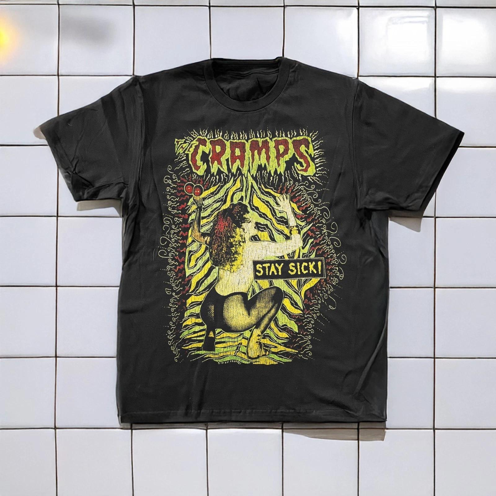 1990 The Cramps Stay Sick Aged T-Shirt Black M 2XL