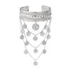 Durable Metal Coin Leaf Tassels Arm Cuffs Bracelet Gold Silver Armlet For Everyday Or Special Event