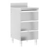 Commercial Kitchen Cabinet - vidaXL - Stainless Steel - 3 Drawers - Adjustable Feet - 10 Cm Backsplash