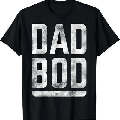 Den otců Dad Bod Odvážný text s efektem opotřebení Tričko