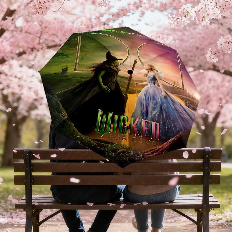 1PC Wicked For Good Automatic Open/Close Umbrella with Windproof, 8-Rib Sturdy Canopy, Durable Ribs, Fashionable Design,1295A