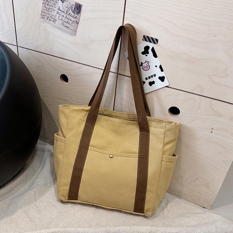 Women's Versatile Canvas Shoulder Bag – Large Capacity Handbag for Students & Commuters