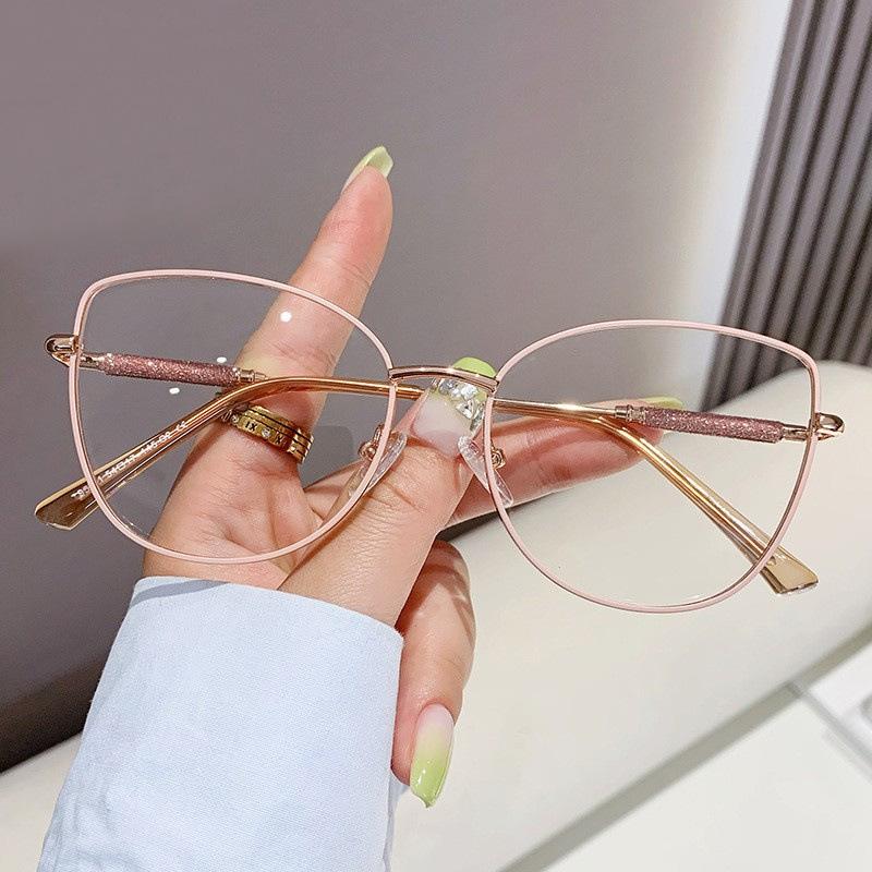 

Очки «кошачий глаз» в металлической оправе, компьютерные очки, модные женские очки с защитой от синего света, оптические очки