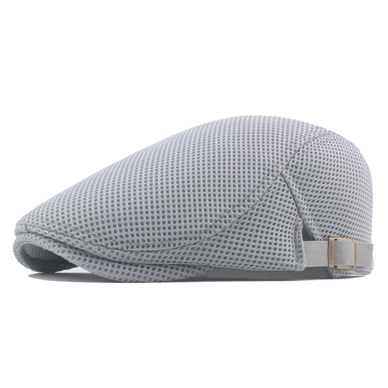 Summer Hollow Mesh Cap Breathable Beret Women's Trendy Sun Hat Men's Solid Color Forward Hat