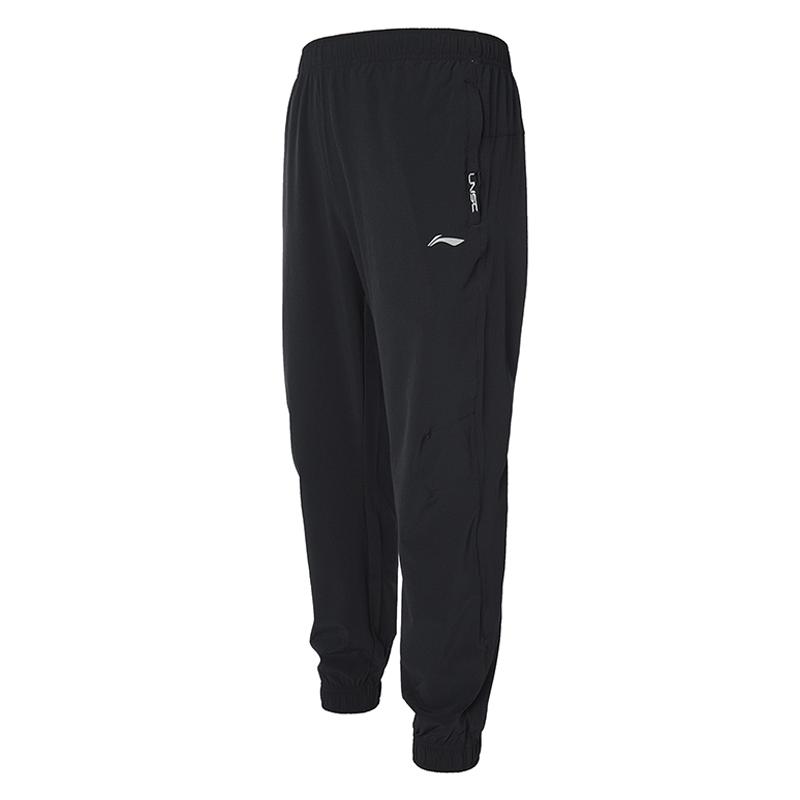 

Li-Ning Черные брюки кэжуал из дышащего ледяного шелка с быстросохнущим логотипом для мужчин YYKV139-13 S