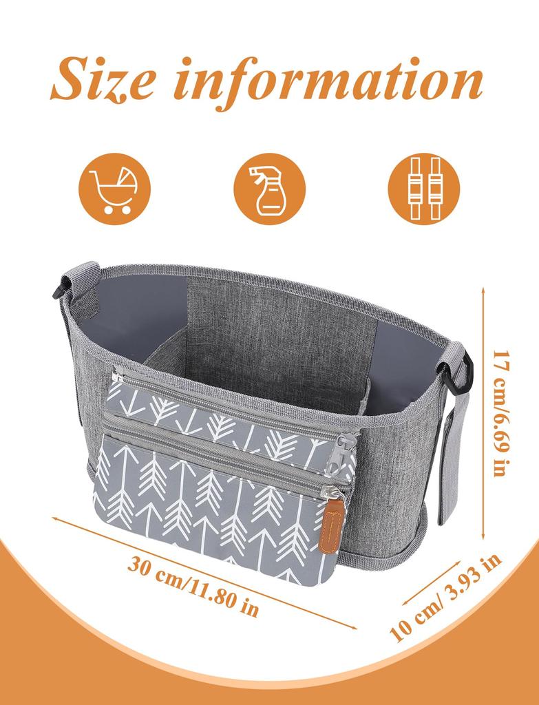 Stroller Diaper Diaper Drink Large Accessory Organizer [Maeau] Bag, Pouch, Bag, Storage, Holder, Pocket, Capacity, Water-Repellent, Multi-Functional