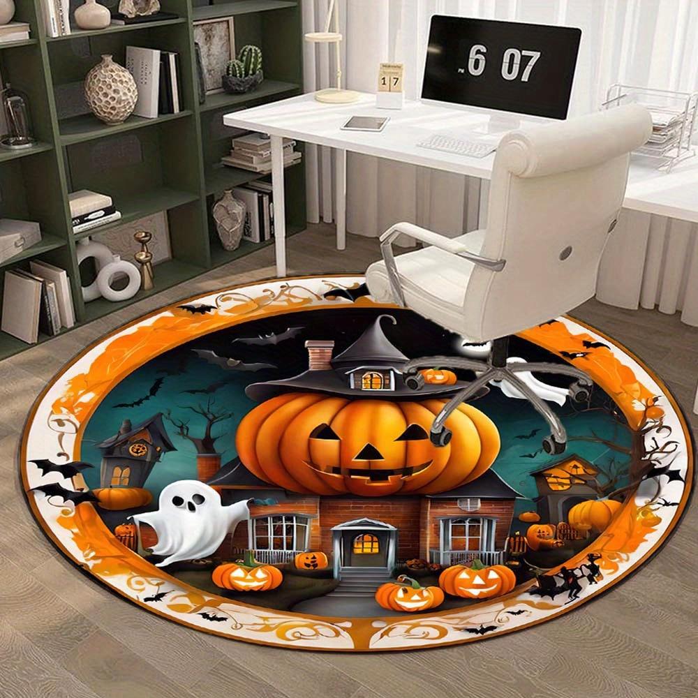 1 Piece Halloween Round Rug Suitable For Living Room Bedroom And Kitchen Home Decoration Room Decoration Gift For Friends And Family