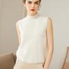Le Kasha Women's 100% Cashmere Sleeveless Vest - Solid Color, Half-High Neck Base Layer (2026 New Style)