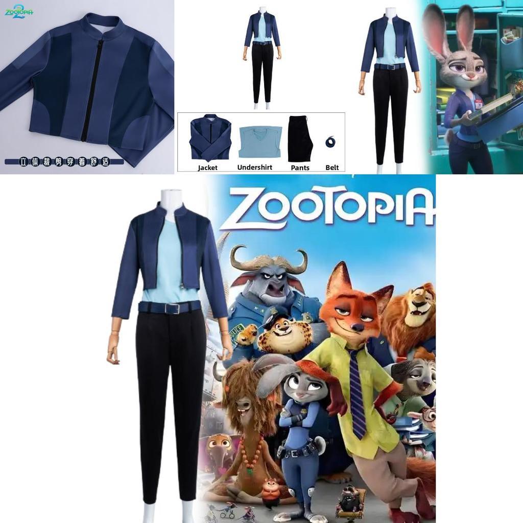Zootopia 2 Judy Hopps Cosplay Costume With Polyester And Elastane For Kids Halloween Events