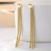 Gold Colour Sparkling Long Tassel Earrings Women Fashion Personality Prom Accessories Party  Anniversary Birthday Gifts