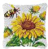 3d Segment Embroidery Pillow Wool Handcraft Diy Latch Hook Rug Kits Bee Sunflower Series Carpet Embroidery Materials Supplies 