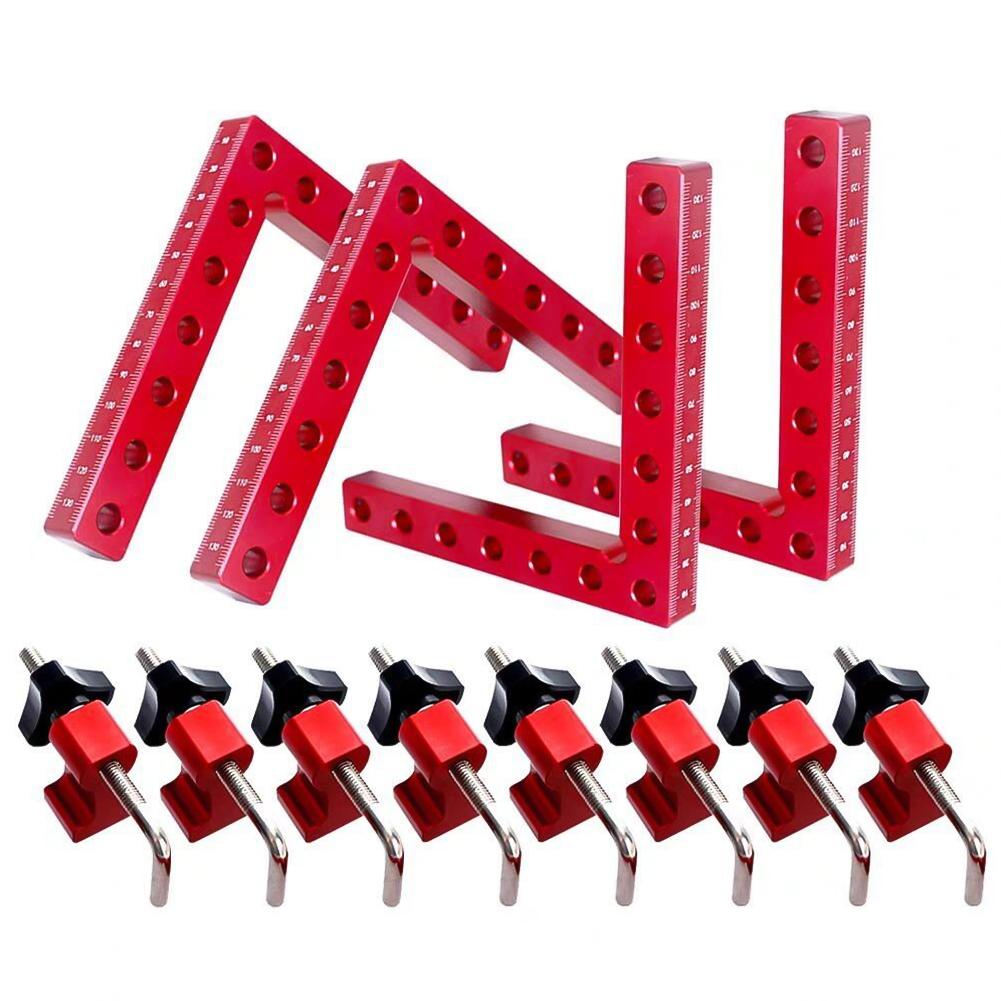 90° 140mm Aluminum Alloy Metal Corner Clamps For Woodworking Positioning Fixed Right Angle Clamp Corner Clamp High Precision Measuring Tool